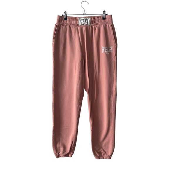 Everlast x ZARA Large Sweatpants Pink Solid Jogger Pants Casual Lounge - Picture 1 of 10